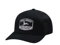 John Deere Quality Farm Black Trucker Snapback Cap