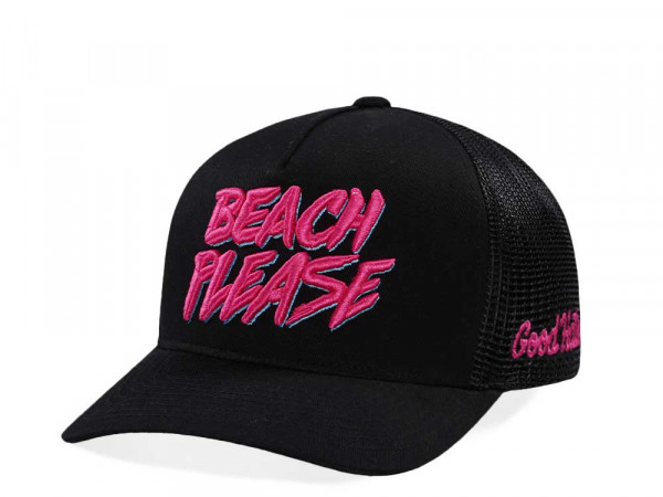 Good Hats Beach Please Black Trucker Edition Snapback Cap