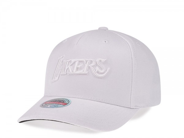 Mitchell & Ness Los Angeles Lakers White Red Line Flex Snapback Cap