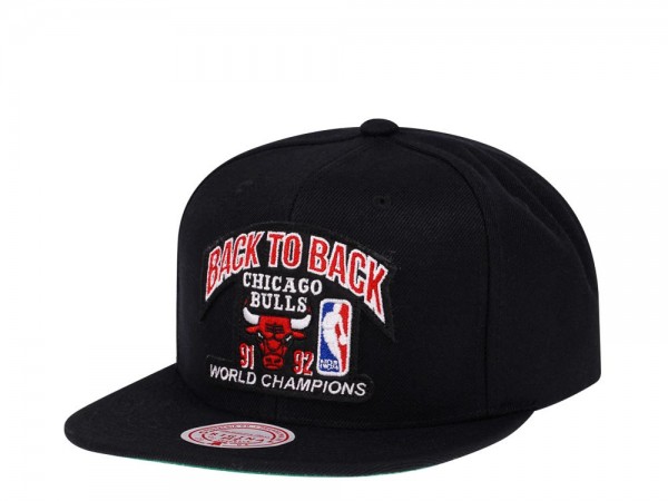 Mitchell & Ness Chicago Bulls Back to Back Champions Black Snapback Cap