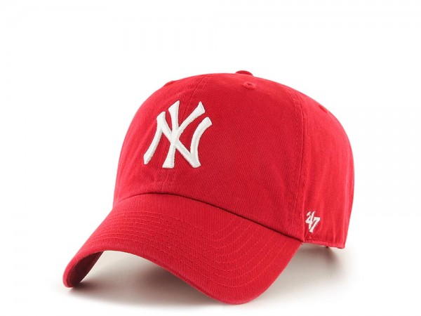 47Brand New York Yankees Red Clean up Strapback Cap