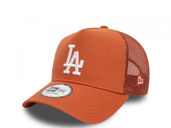 New Era Los Angeles Dodgers Brown A Frame Trucker Snapback Cap