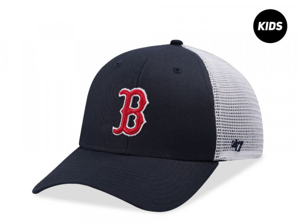 47Brand Boston Red Sox Black MVP Kids Trucker Snapback Cap