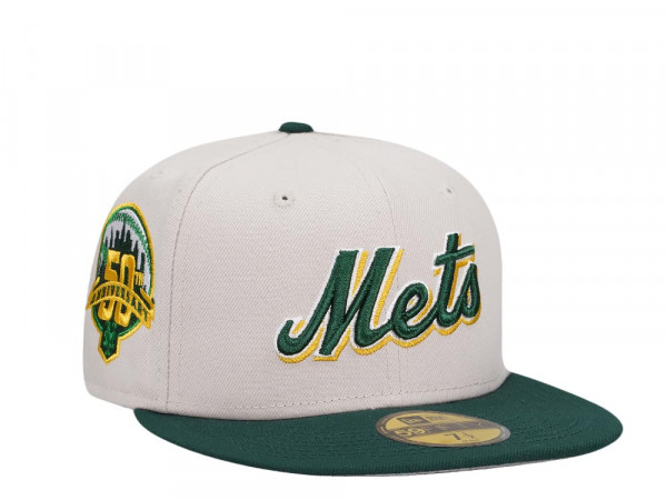 New Era New York Mets 50th Anniversary Stone Field Green Two Tone Edition 59Fifty Fitted Cap