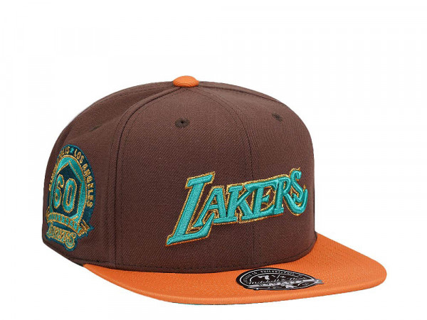 Mitchell & Ness Los Angeles Lakers 60th Anniversary Copper Top Hardwood Classic Dynasty Fitted Cap