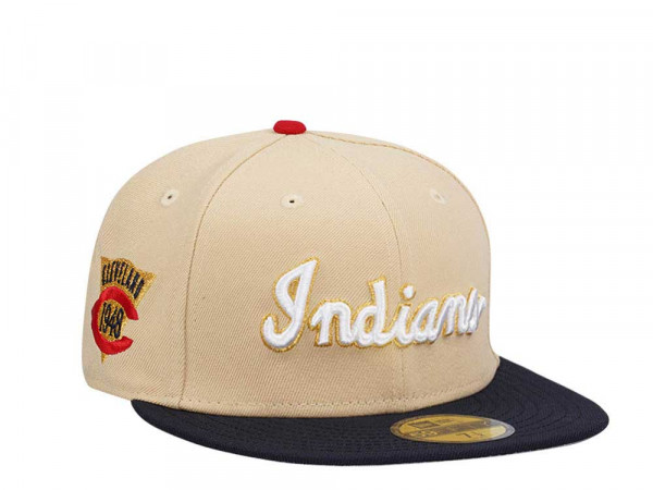 New Era Cleveland Indians Vegas Gold Two Tone Edition 59Fifty Fitted Cap