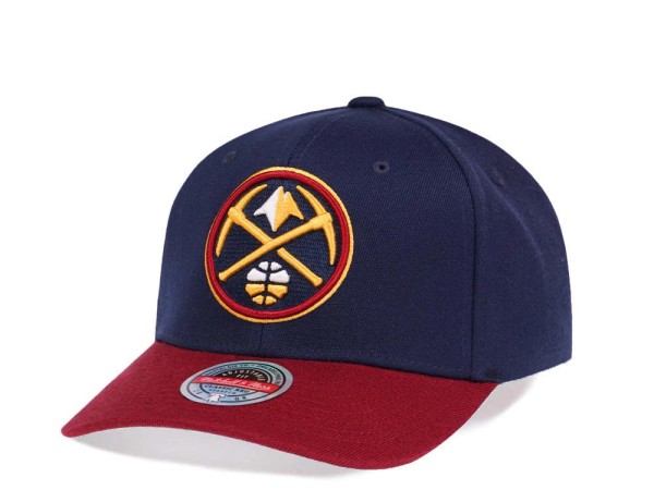 Mitchell & Ness Denver Nuggets Team Two Tone Red Line Solid Flex Snapback Cap