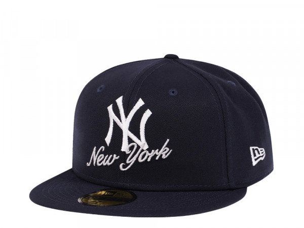 New Era New York Yankees Navy Duallogo Edition 59Fifty Fitted Cap