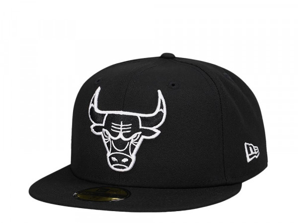 New Era Chicago Bulls Black White Detail Edition 59Fifty Fitted Cap