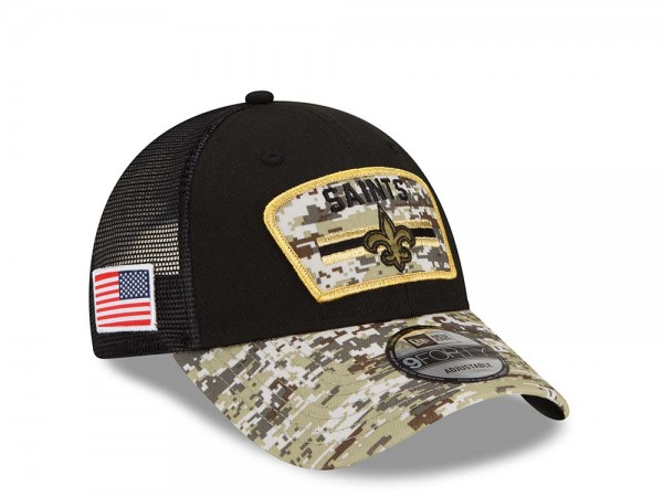 New Era New Orleans Saints Salute to Service 21 9Forty Trucker Snapback Cap