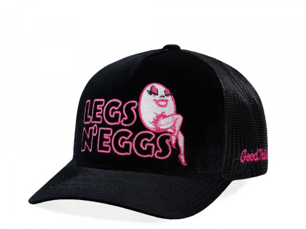 Good Hats Legs n Eggs Velour Black Trucker Edition Snapback Cap