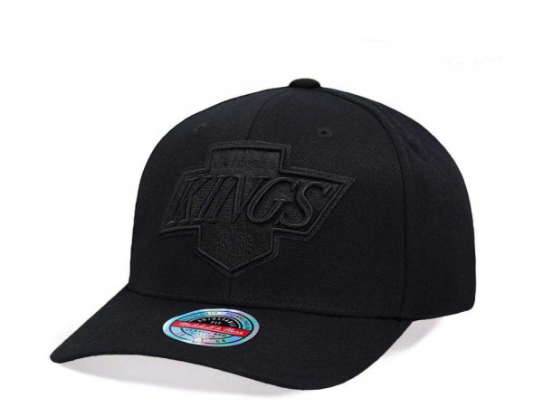 Mitchell & Ness Los Angeles Kings Black On Black Logo Classic Red Snapback Cap