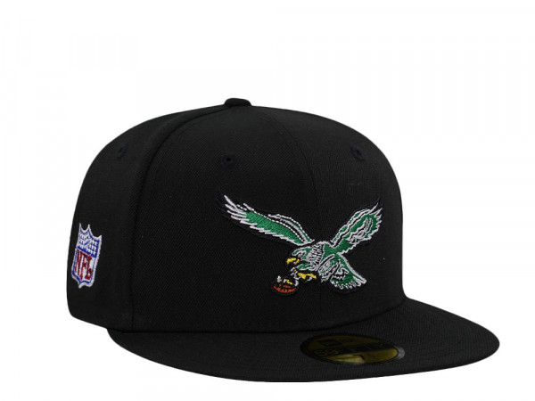 New Era Philadelphia Eagles Black Throwback Prime Edition 59Fifty Fitted Cap