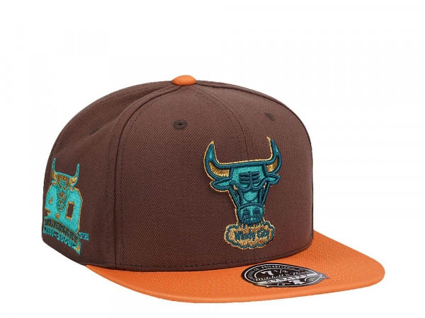 Mitchell & Ness Chicago Bulls 40th Anniversary Copper Top Hardwood Classic Dynasty Fitted Cap