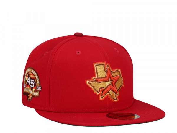 New Era Houston Astros 45th Anniversary Scarlett Gold Prime Edition 59Fifty Fitted Cap