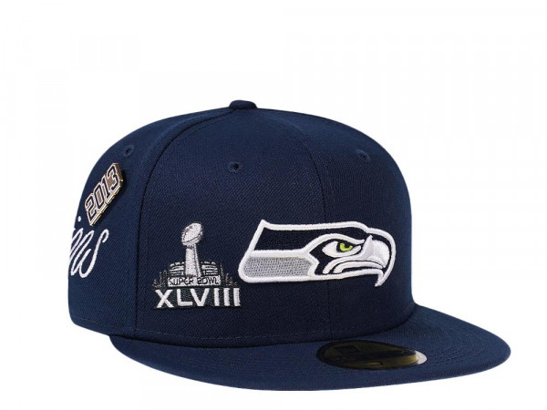 New Era Seattle Seahawks Historicchamps Navy 59Fifty Fitted Cap