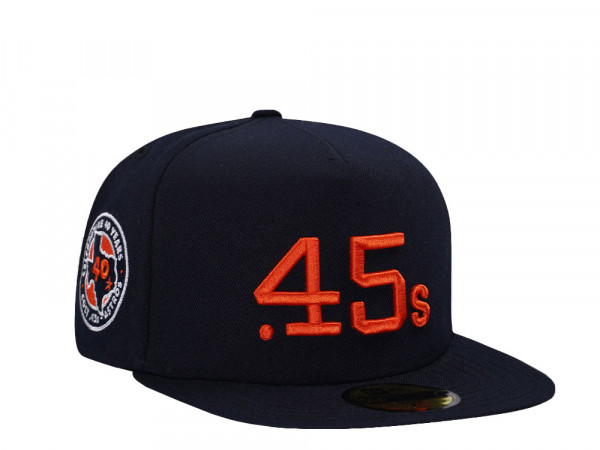 New Era Houston Colts 40th Anniversary Navy Throwback Edition A Frame 59Fifty Fitted Cap