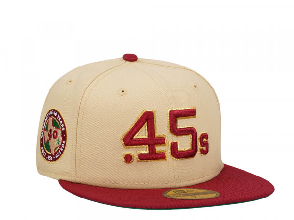 New Era Houston Colts 40th Anniversary Vegas Gold Prime Two Tone Edition 59Fifty Fitted Cap