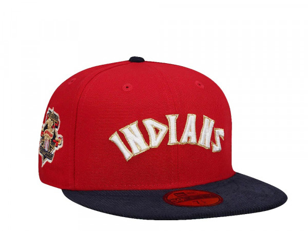 New Era Cleveland Indians American League Cord Brim Two Tone Throwback Edition 59Fifty Fitted Cap