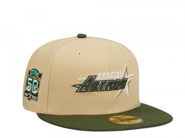 New Era Houston Astros 50th Anniversary Vegas Gold Prime Two Tone Edition 59Fifty Fitted Cap