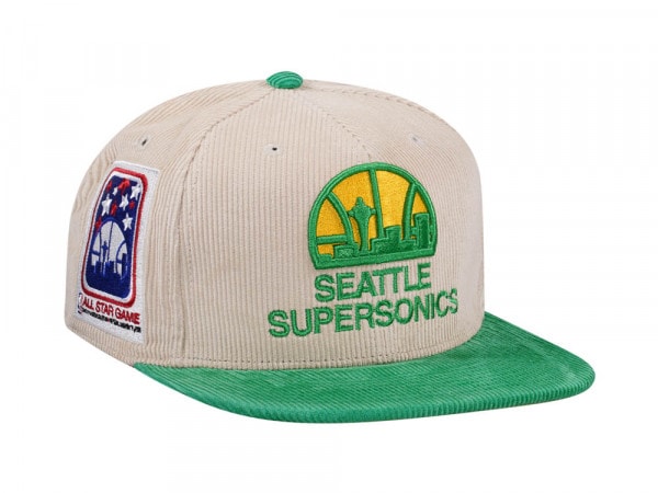 Mitchell & Ness Seattle Supersonics All Star 1994 Two Tone Hardwood Classic Cord Edition Dynasty Fitted Cap