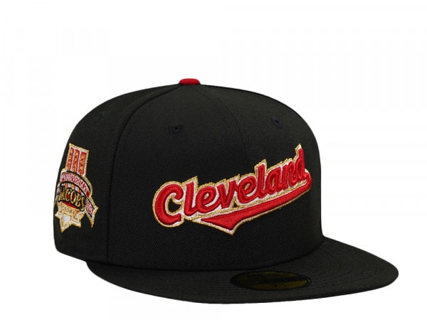 New Era Cleveland Indians 10th Anniversary Black Gold Edition 59Fifty Fitted Cap