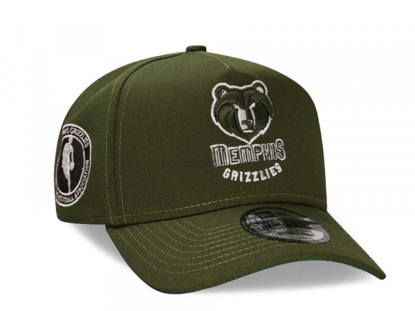 New Era Memphis Grizzlies Olive Edition 9Forty A Frame Snapback Cap