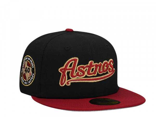 New Era Houston Astros 40th Anniversary Black Brick Gold Two Tone Edition 59Fifty Fitted Cap