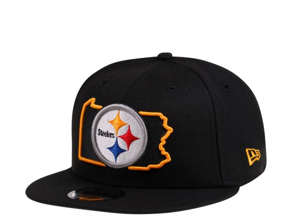 New Era Pittsburgh Steelers Black State Edition 9Fifty Snapback Cap