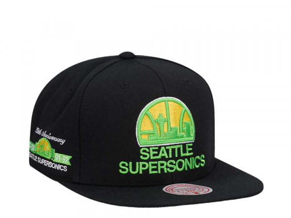 Mitchell & Ness Seattle Supersonics 25th Anniversary Neon Tropical Hardwood Classic Snapback Cap