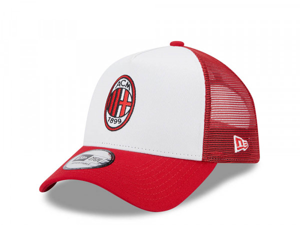 New Era AC Milan White Red Core Edition A Frame Trucker Snapback Cap