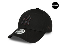 New Era New York Yankees Metallic Logo Black Womens 9Forty Strapback Cap