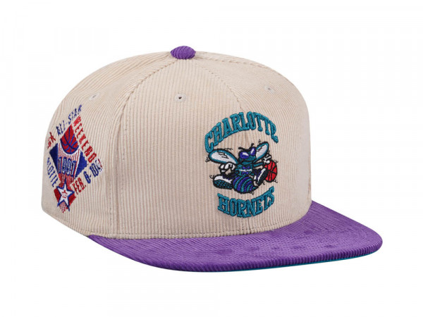 Mitchell & Ness Charlotte Hornets All Star 1997 Two Tone Hardwood Classic Cord Edition Dynasty Fitted Cap