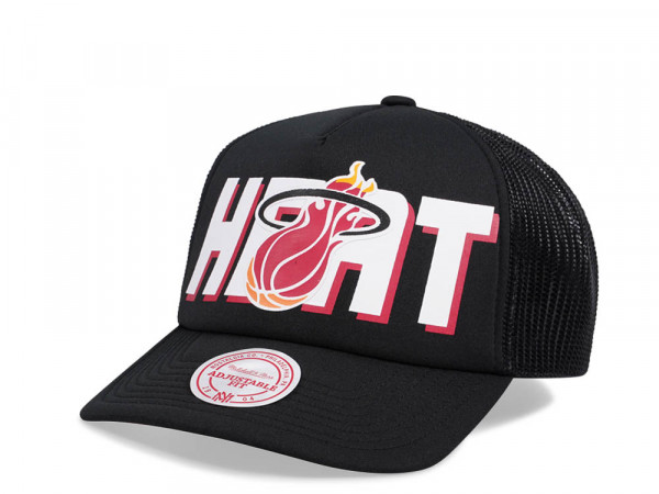 Mitchell & Ness Miami Heat Black Billboard Trucker Snapback Cap
