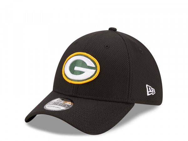 New Era Green Bay Packers Black 39Thirty Stretch Cap
