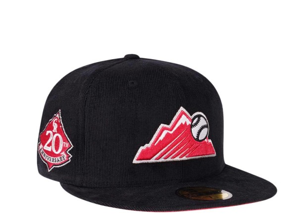 New Era Colorado Rockies 20th Anniversary Black Lava Cordroy Edition 59Fifty Fitted Cap