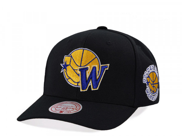 Mitchell & Ness Golden State Warriors Hardwood Classic Pro Crown Fit Black Snapback Cap