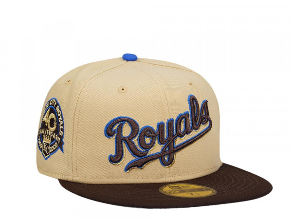 New Era Kansas City Royals 40th Anniversary Vegas Blue Two Tone Edition 59Fifty Fitted Cap
