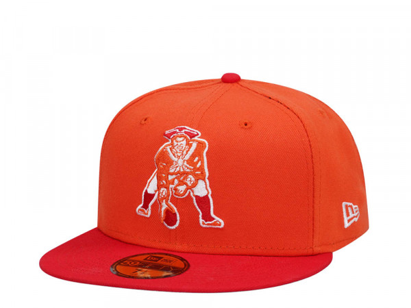 New Era New England Patriots Orange Two Tone Edition 59Fifty Fitted Cap