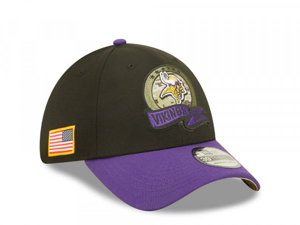 New Era Minnesota Vikings Salute to Service 2022 39Thirty Stretch Cap