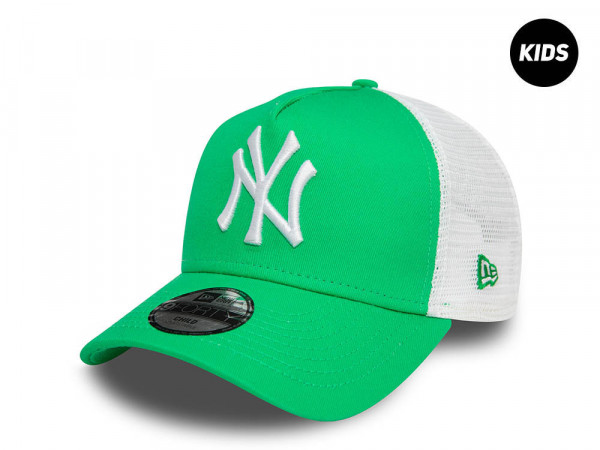 New Era New York Yankees League Essential Green Kids 9Forty A Frame Trucker Snapback Cap