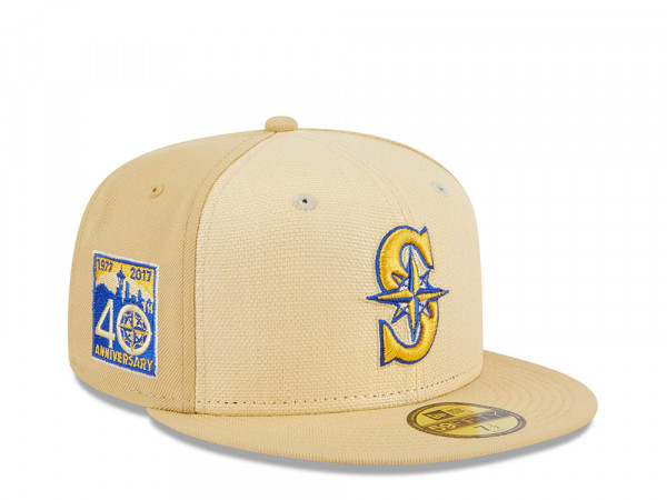 New Era Seattle Mariners 40th Anniversary Raffia Front Vegas Gold Edition 59Fifty Fitted Cap