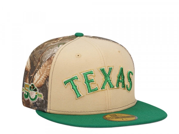 New Era Texas Rangers 50th Anniversary Gold Real Tree Two Tone Edition 59Fifty Fitted Cap