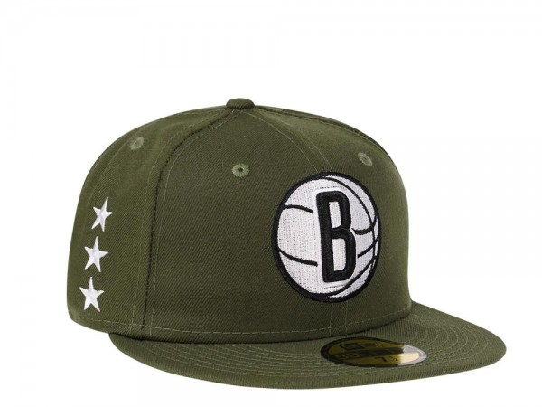 New Era Brooklyn Nets Rifle Green Edition 59Fifty Fitted Cap