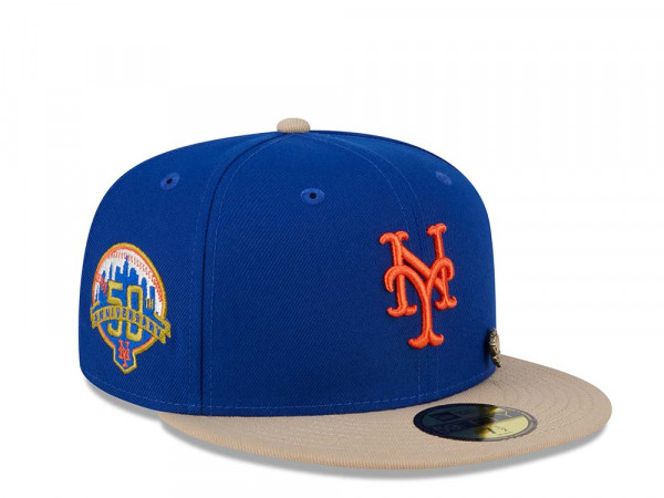 New Era New York Mets 50th Anniversary Varsity Pin Two Tone Edition 59Fifty Fitted Cap