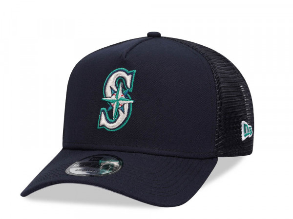 New Era Seattle Mariners Navy Classic 9Forty A Frame Trucker Snapback Cap