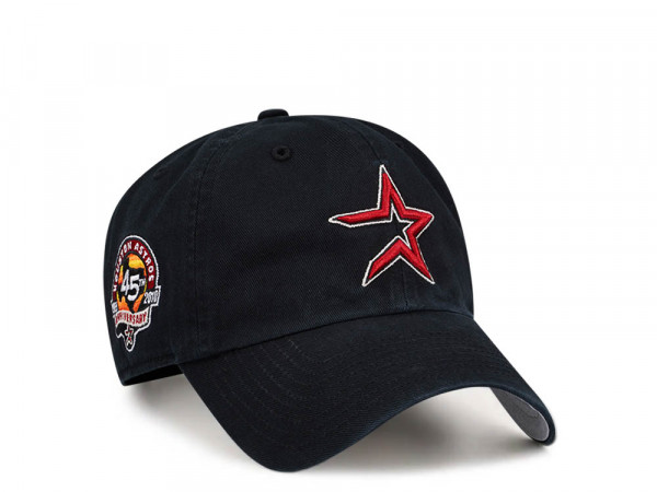 47Brand Houston Astros Cooperstown Black Double Clean Up Strapback Cap