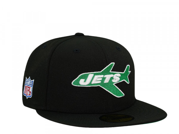 New Era New York Jets Black Throwback Prime Edition 59Fifty Fitted Cap