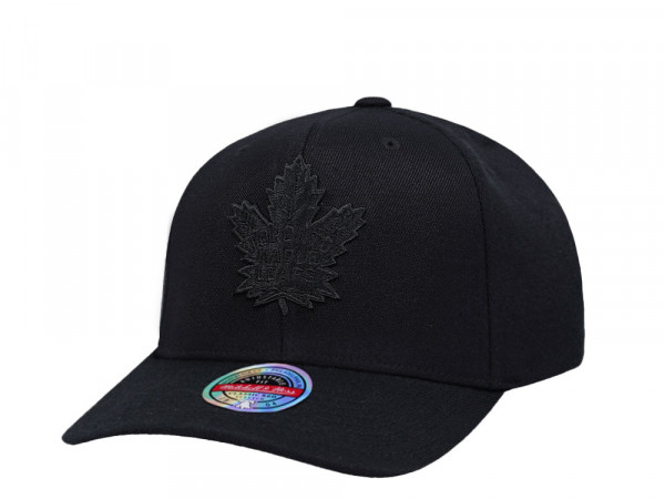 Mitchell & Ness Toronto Maple Leafs Black On Black Logo Classic Red Snapback Cap