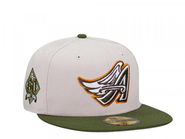 New Era Anaheim Angels 60th Anniversary Rifle Stone Two Tone Edition 59Fifty Fitted Cap